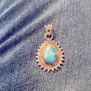 Pretty Blue Larimar 925 Pendant